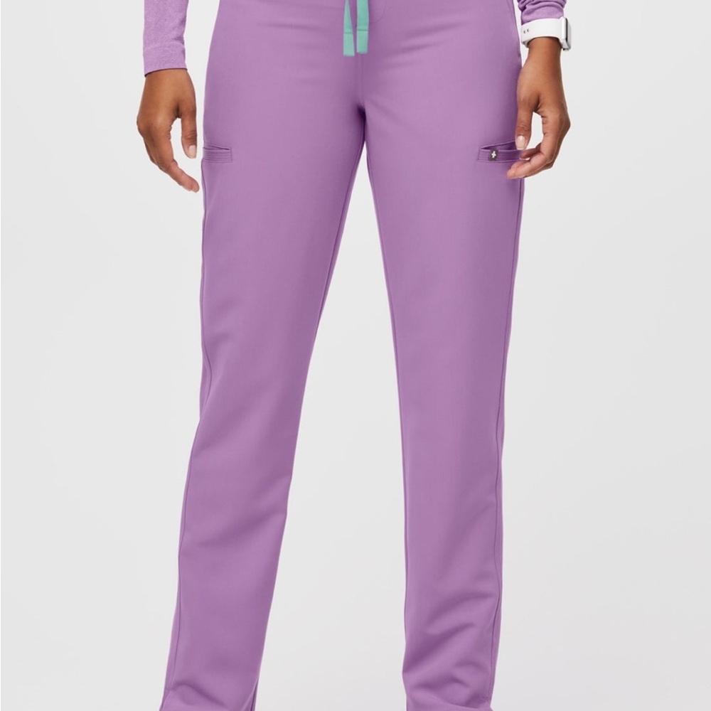 Figs Purple Track Pants with Elastic Waistband